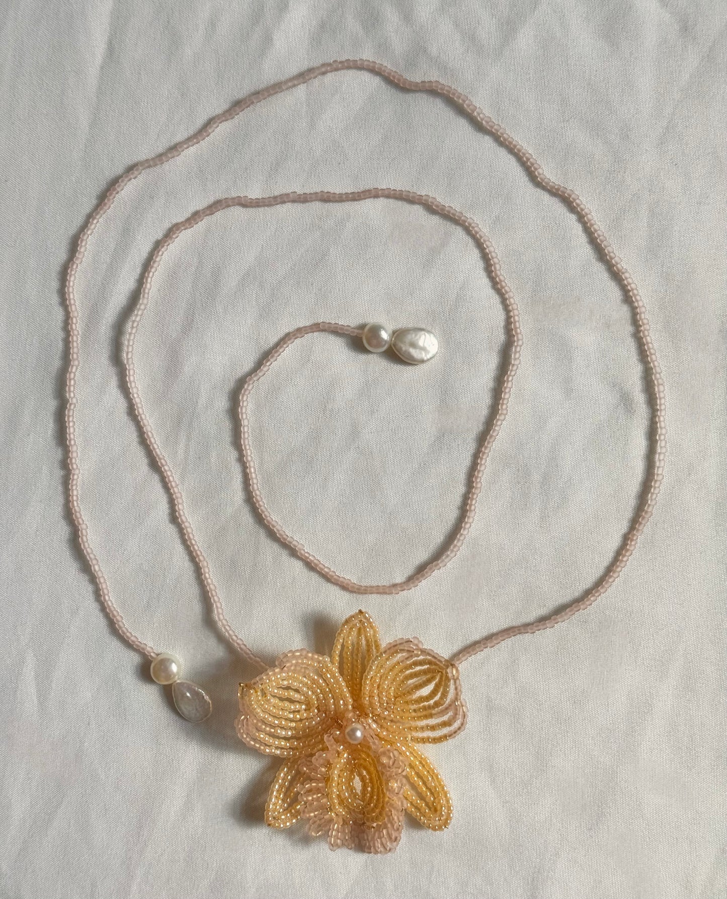 Creamy Yellow Orchid Necklace