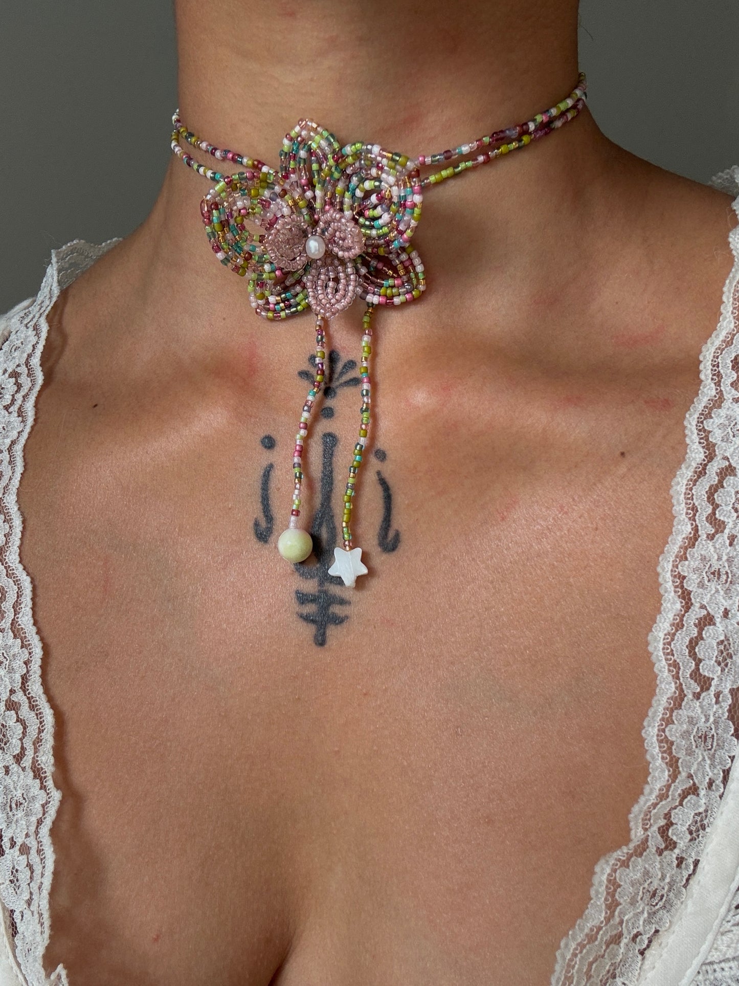 Pixie Dust Orchid Necklace