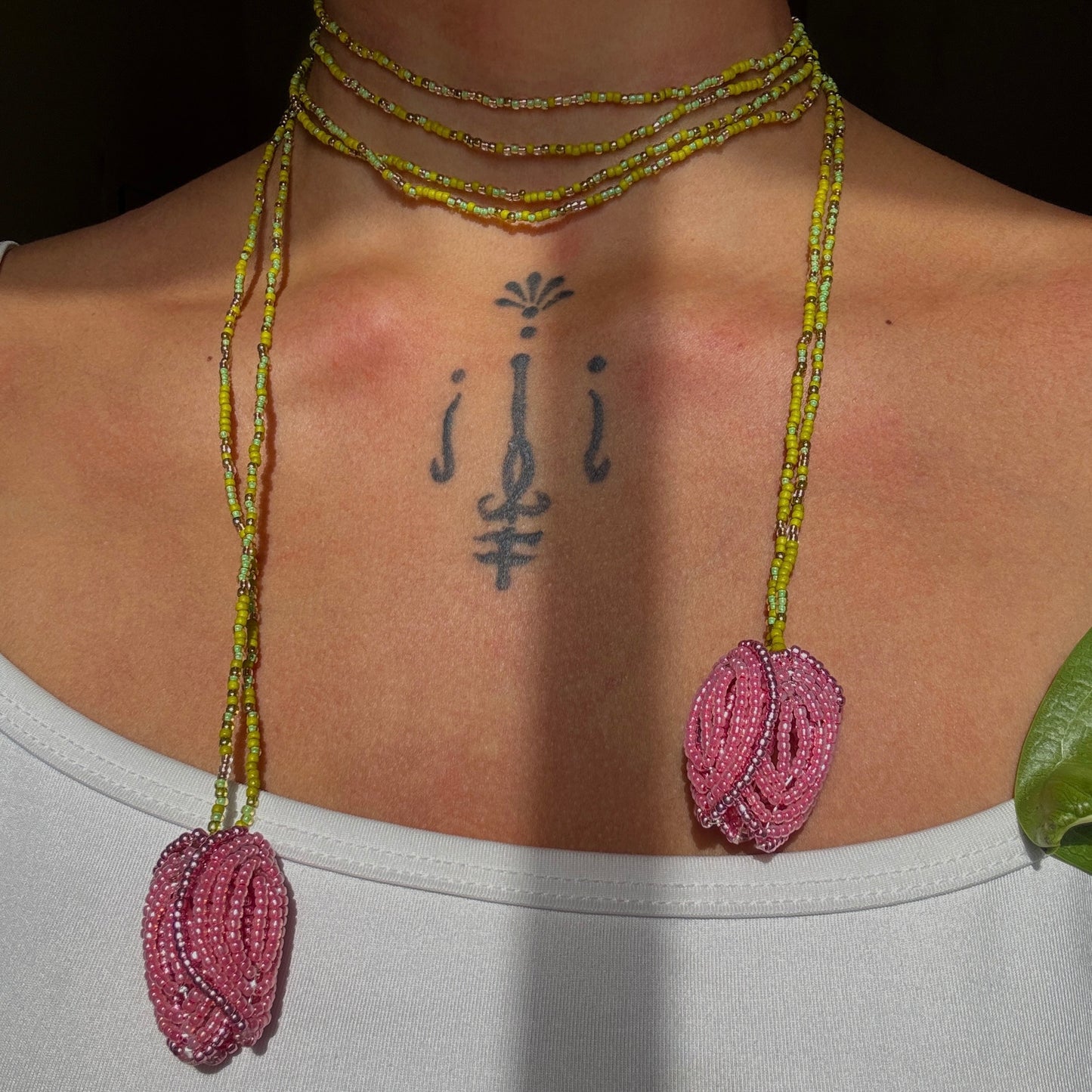 Sparkling Pink Tulip Necklace
